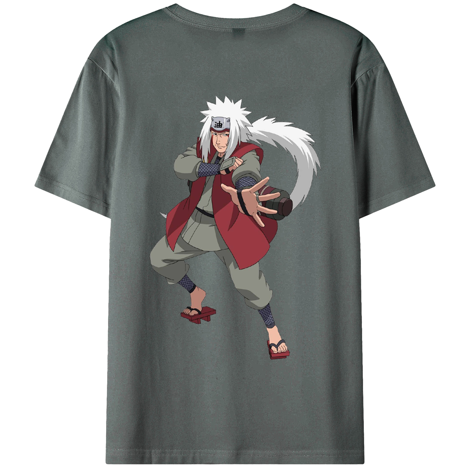 （画像用） NARUTO -ナルト- 自来也（じらいや） Jiraiya 綿100％ メンズ半袖Tシャツ（バックプリント） 通気性